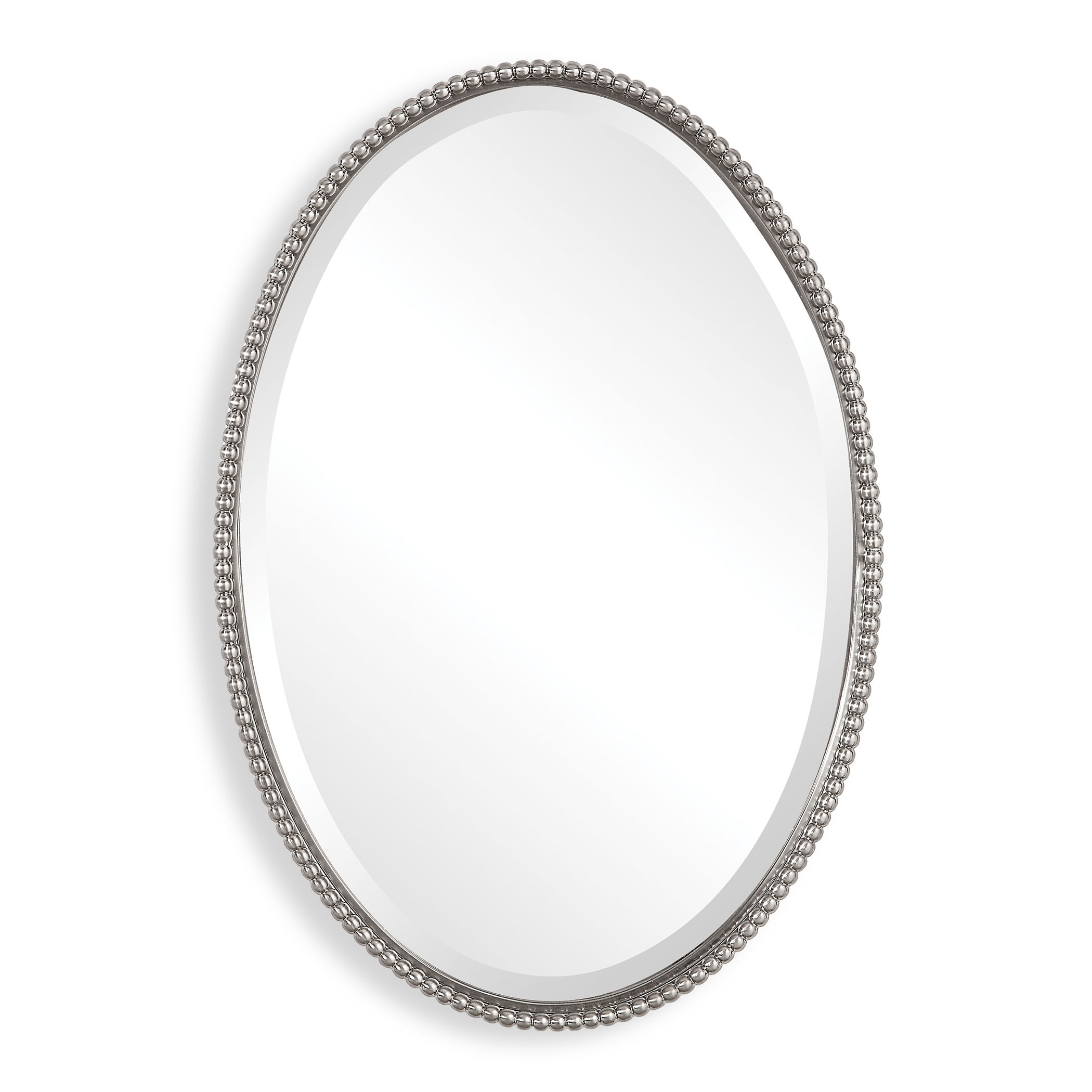 Sherise Brushed Nickel Oval Mirror large image 