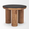 Tucson Natural Wood with Round Black Oak Top Side Table, Side & End Table by Mercana, 23.5" length x 23.5" width x 18" height thumbnail 6