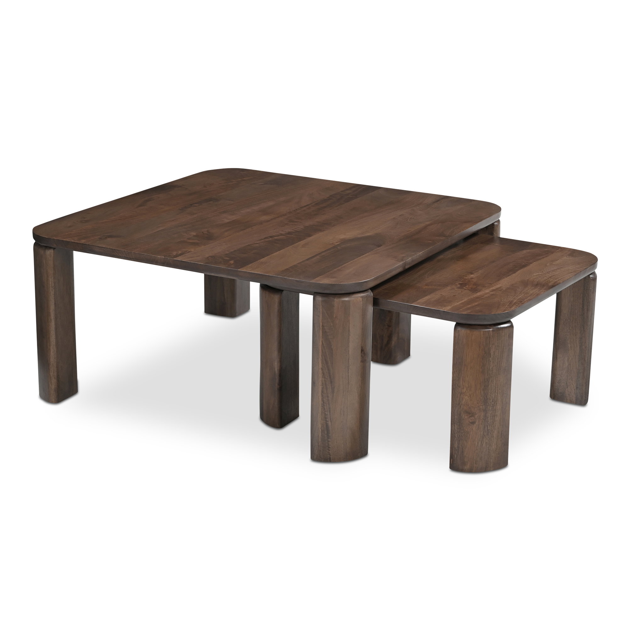 Bailey Nesting Coffee Table Deep Brown, by Moe's Home, 35" width x 16" height x 35" depth View 2