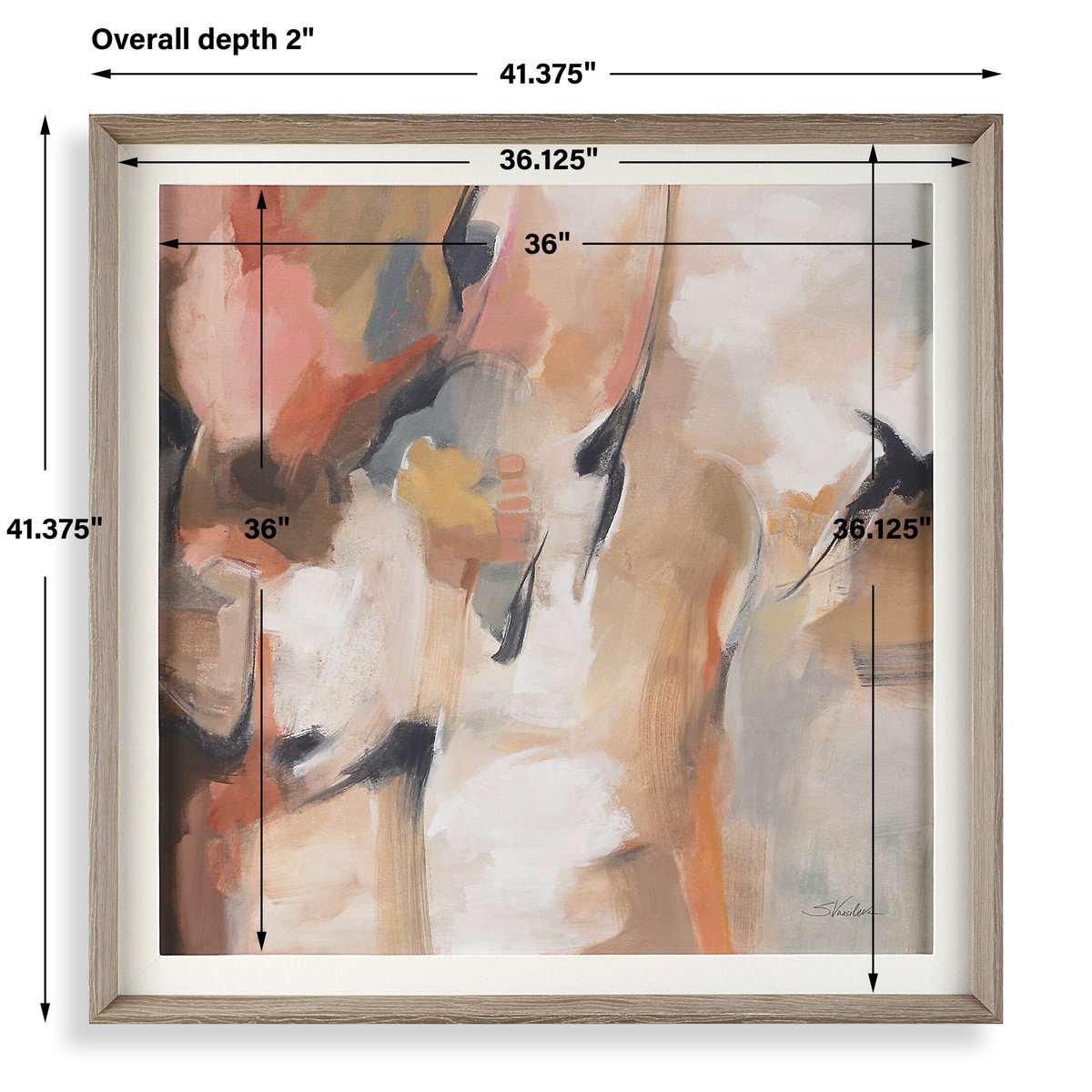 Uphill Framed Abstract Print, by Uttermost, 3'5.37" width x 3'5.37" height x 2" depth View 3
