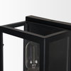 Cairn Matte Black Metal with Glass 1-Light Wall Sconce, by Mercana, 7.87" length x 5.12" width x 10.63" height thumbnail 5