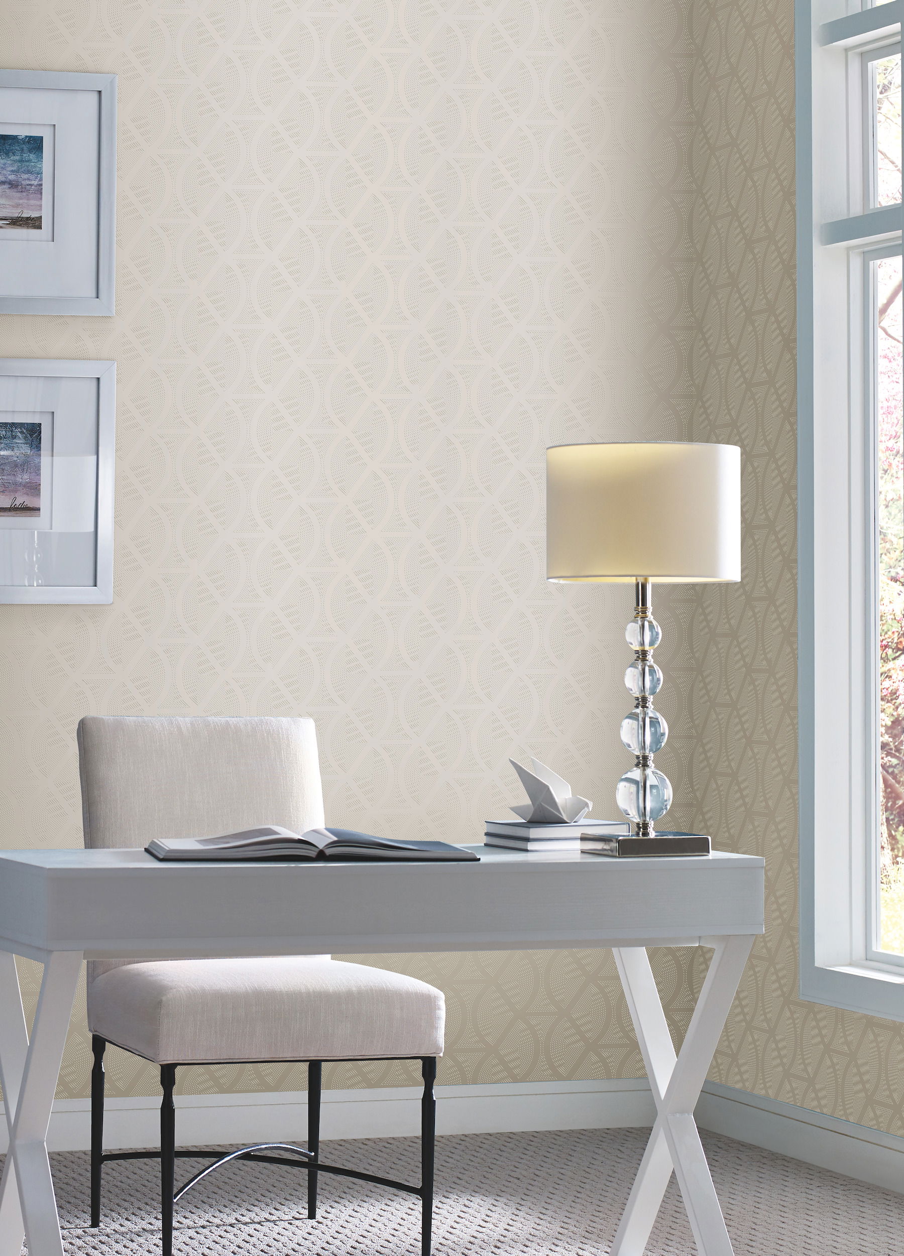 Opposites Attract Cream Wallpaper, by York Wall, 27' length x 2'3" width x 0.02" depth View 2