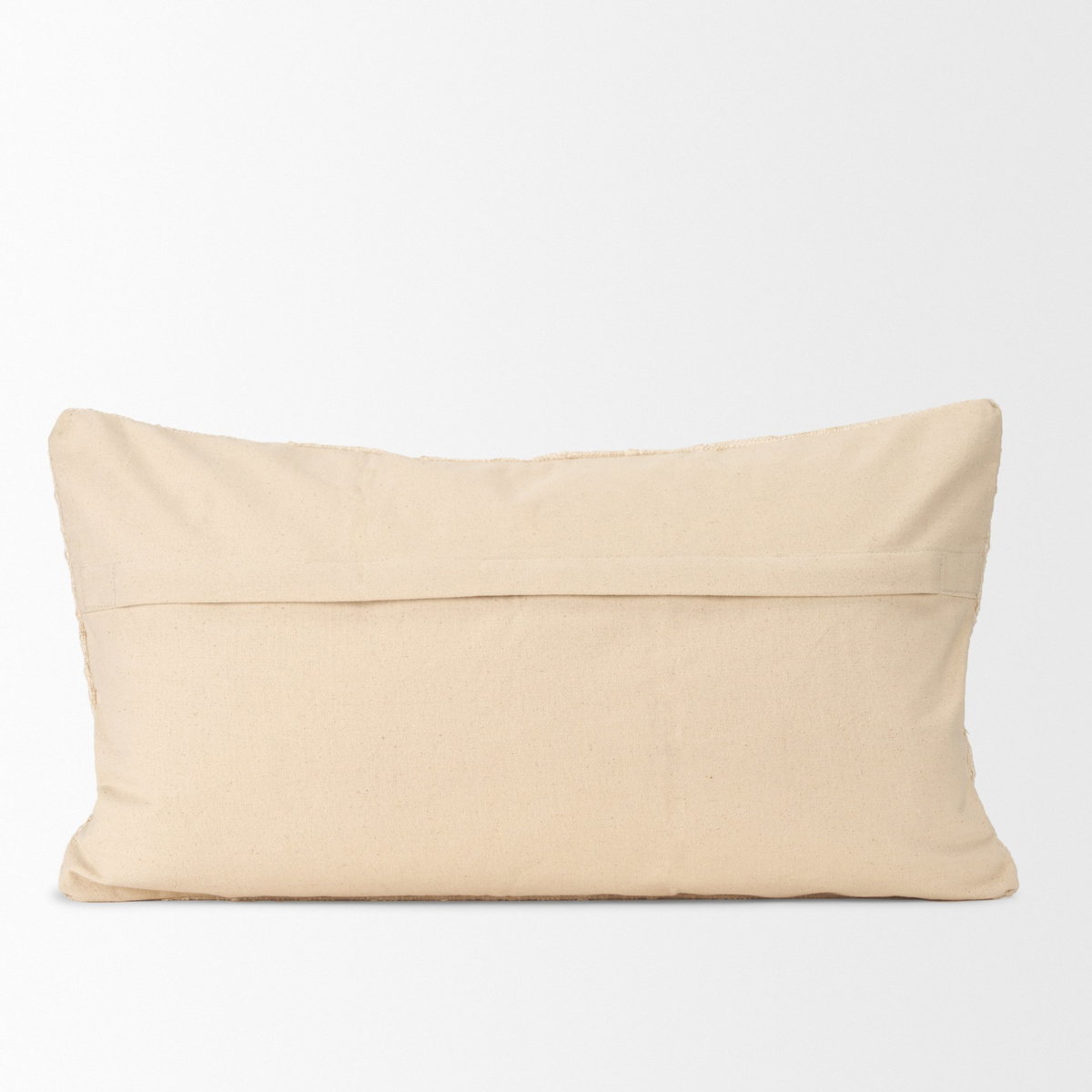 Jacory 14x26 Cream Checker Textured Lumbar Pillow Cover, Decorative Pillow by Mercana, 26" length x 0.5" width x 14" height View 6