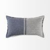 Aubrielle 14x26 Gray and Blue Fabric Color Blocked Pillow Cover, Decorative Pillow by Mercana, 14" length x 26" width x 0.2" height thumbnail 6