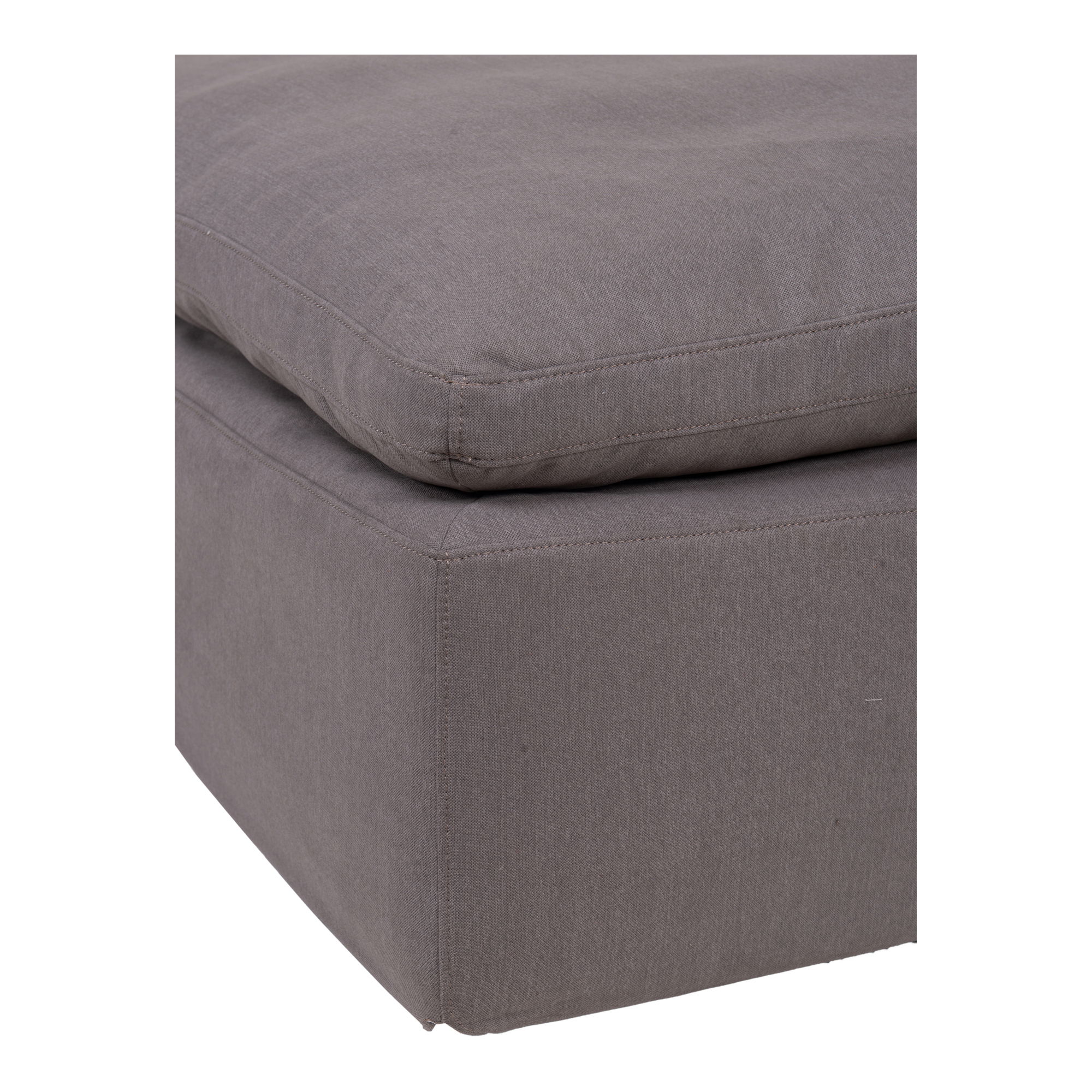Clay Ottoman Light Grey, by Moe's Home, 44.5" width x 19.5" height x 44.5" depth View 4