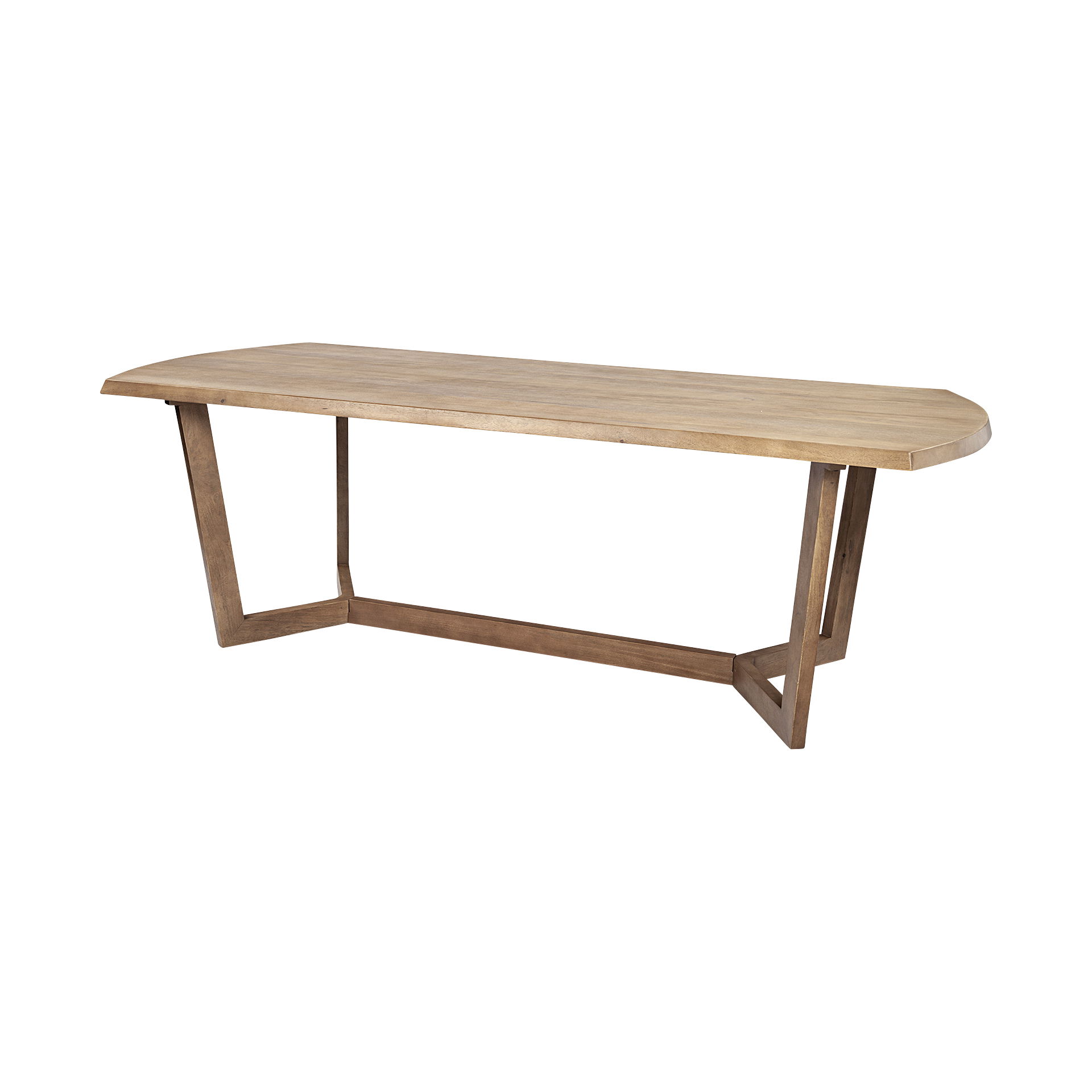 Denver 91.5x38 Rectangular Brown Solid Wood Top & Base Dining Table large image 