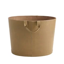 Online Designer Home Office Oversized Oval Leather Basket
