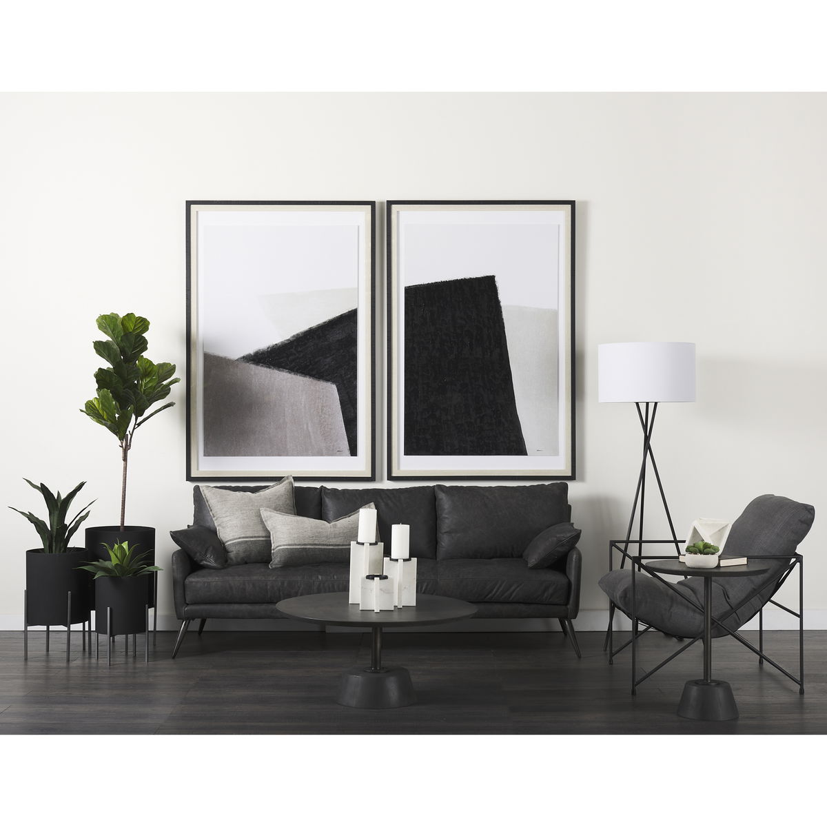 Maxwell 34' Dark Brown Wood with Black Metal Pedestal Base Round Coffee Table, by Mercana, 34" length x 34" width x 16" height View 3