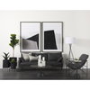 Maxwell 34' Dark Brown Wood with Black Metal Pedestal Base Round Coffee Table, by Mercana, 34" length x 34" width x 16" height thumbnail 3