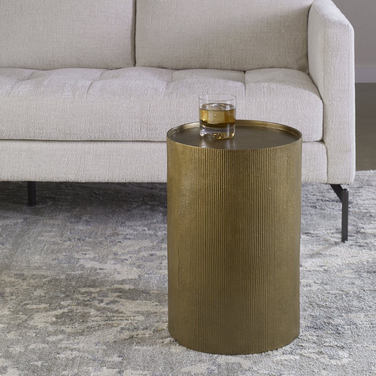 Adrina Drum Accent Table, Side & End Table by Uttermost, 12" width x 18" height x 12" depth View 2