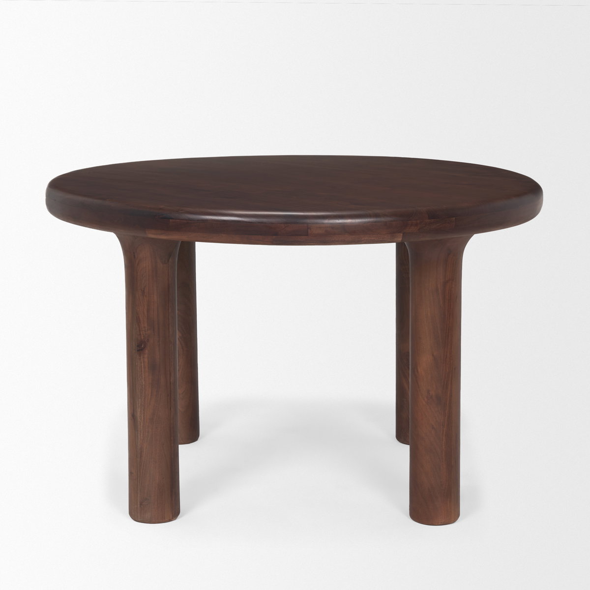 Soma 48' Red Brown Acacia Wood Round Dining Table, by Mercana, 48" length x 48" width x 30" height View 5