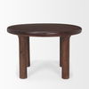 Soma 48' Red Brown Acacia Wood Round Dining Table, by Mercana, 48" length x 48" width x 30" height thumbnail 5