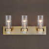 Cardiff Antique Brass 3 Light Vanity, Sconce by Uttermost, 23" width x 10.12" height x 5.75" depth thumbnail 2