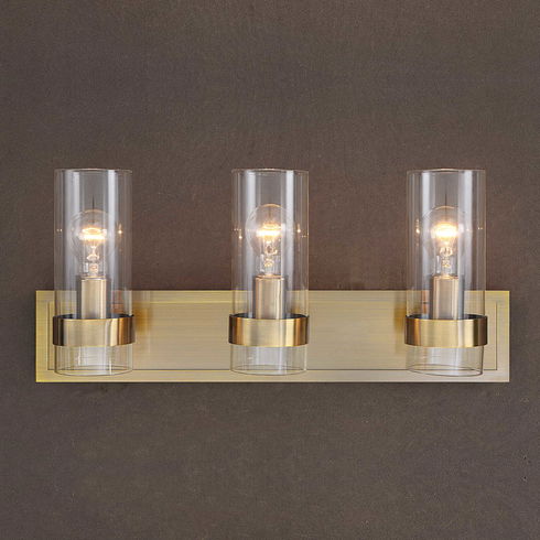 Cardiff Antique Brass 3 Light Vanity