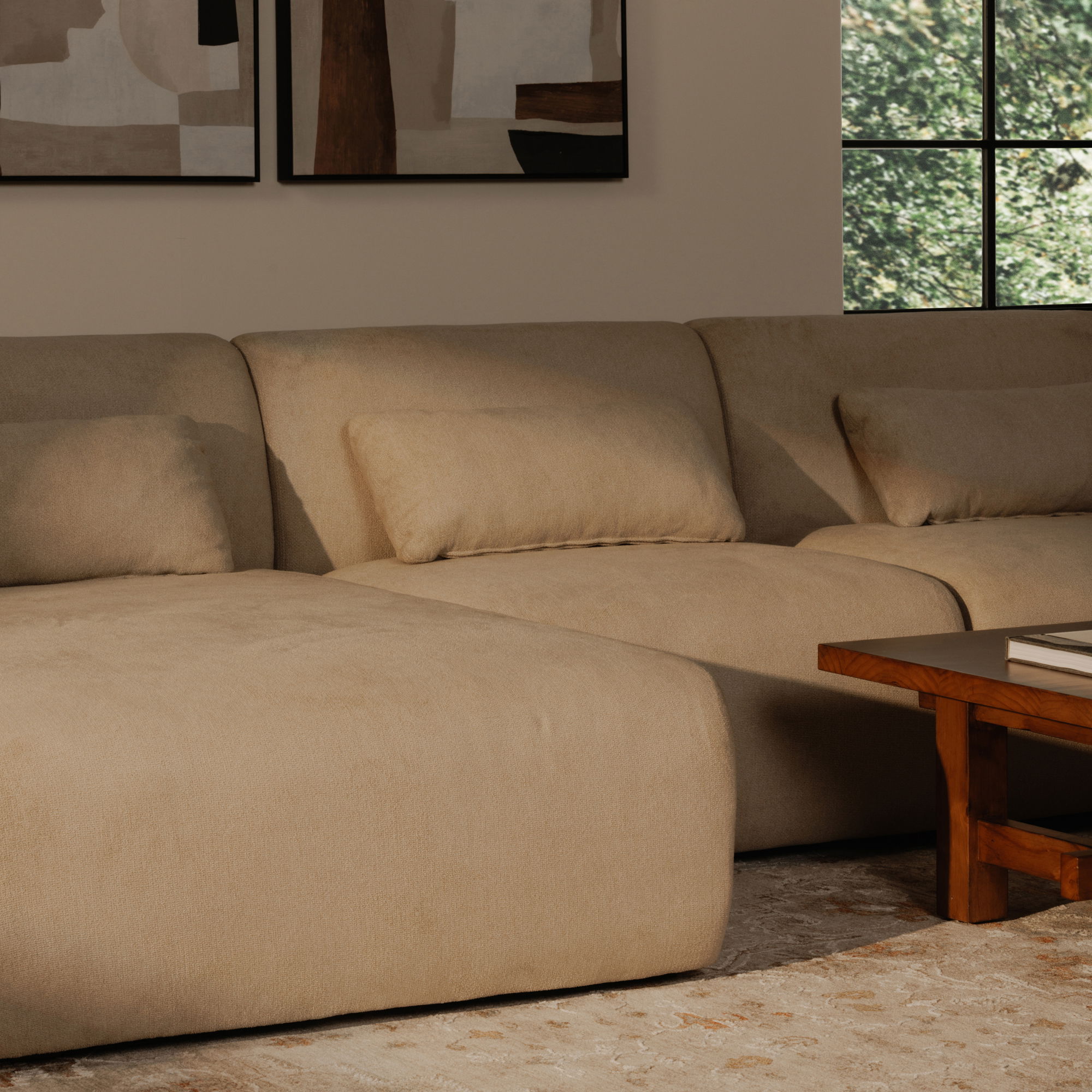Amelia Lounge Modular Right Sectional Warm White large image 