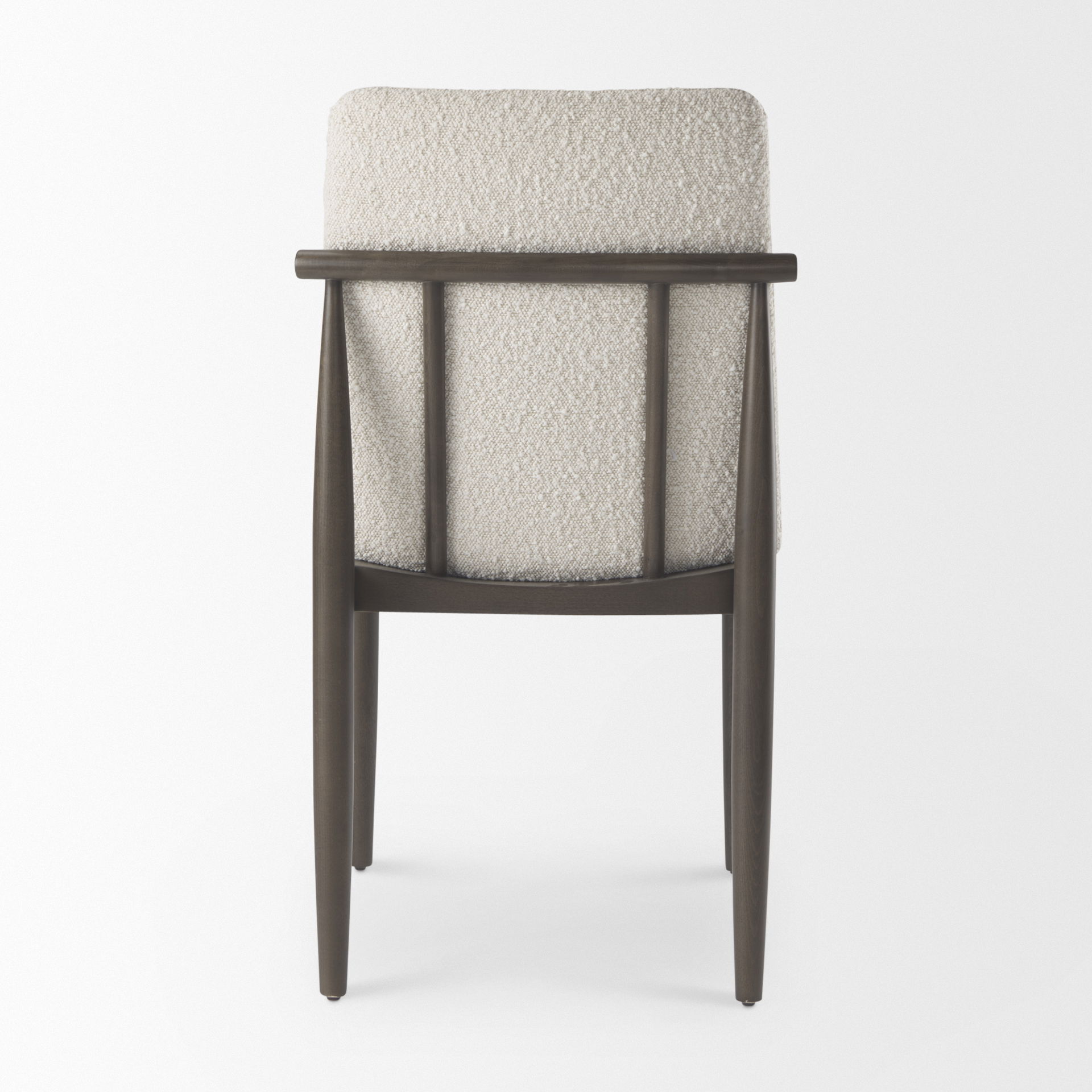 Cavett Cream Boucle Upholstered Seat with Dark Brown Wood Frame Dining Chair large image 
