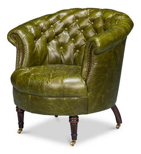 Bastian Armchair, Britain Green Leather