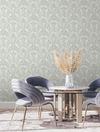 Shell Damask Green Wallpaper, by York Wall, 33' length x 1'8.5" width x 0.02" depth thumbnail 3