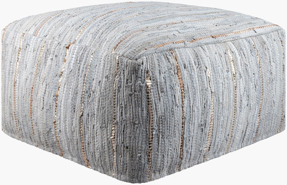 Anthracite Pouf, Ottoman by Surya, 24" width x 13" height
