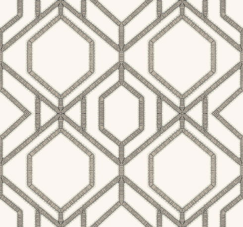 Sawgrass Trellis White & Taupe Wallpaper