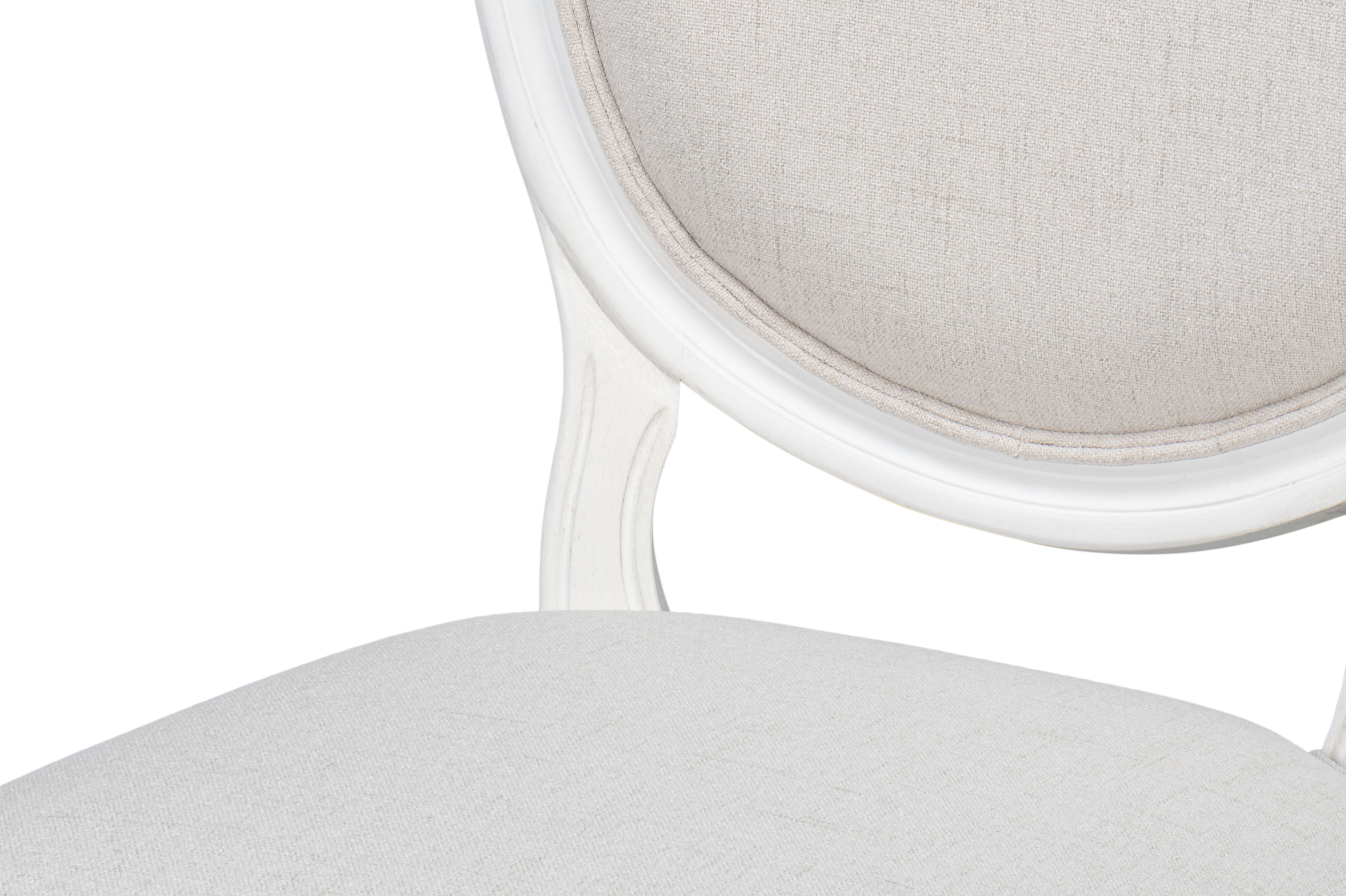 Hugo Oval Side Chair, Cortina White, Dining Chair by Sarreid, 45659" length x 23" width x 38" height View 4