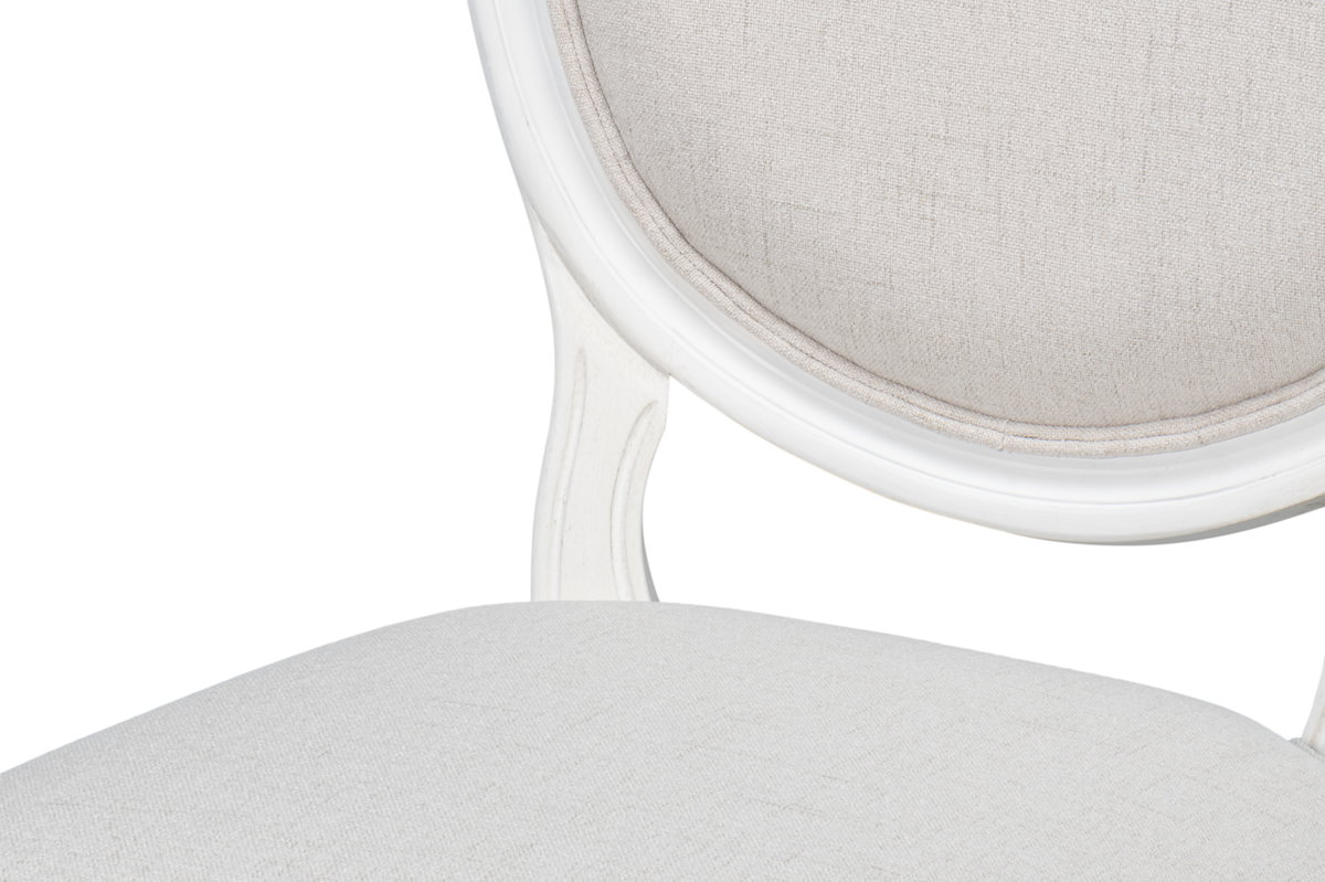 Hugo Oval Side Chair  Cortina White, by Sarreid, 1'11" length x 1" width x 3'2" height View 4