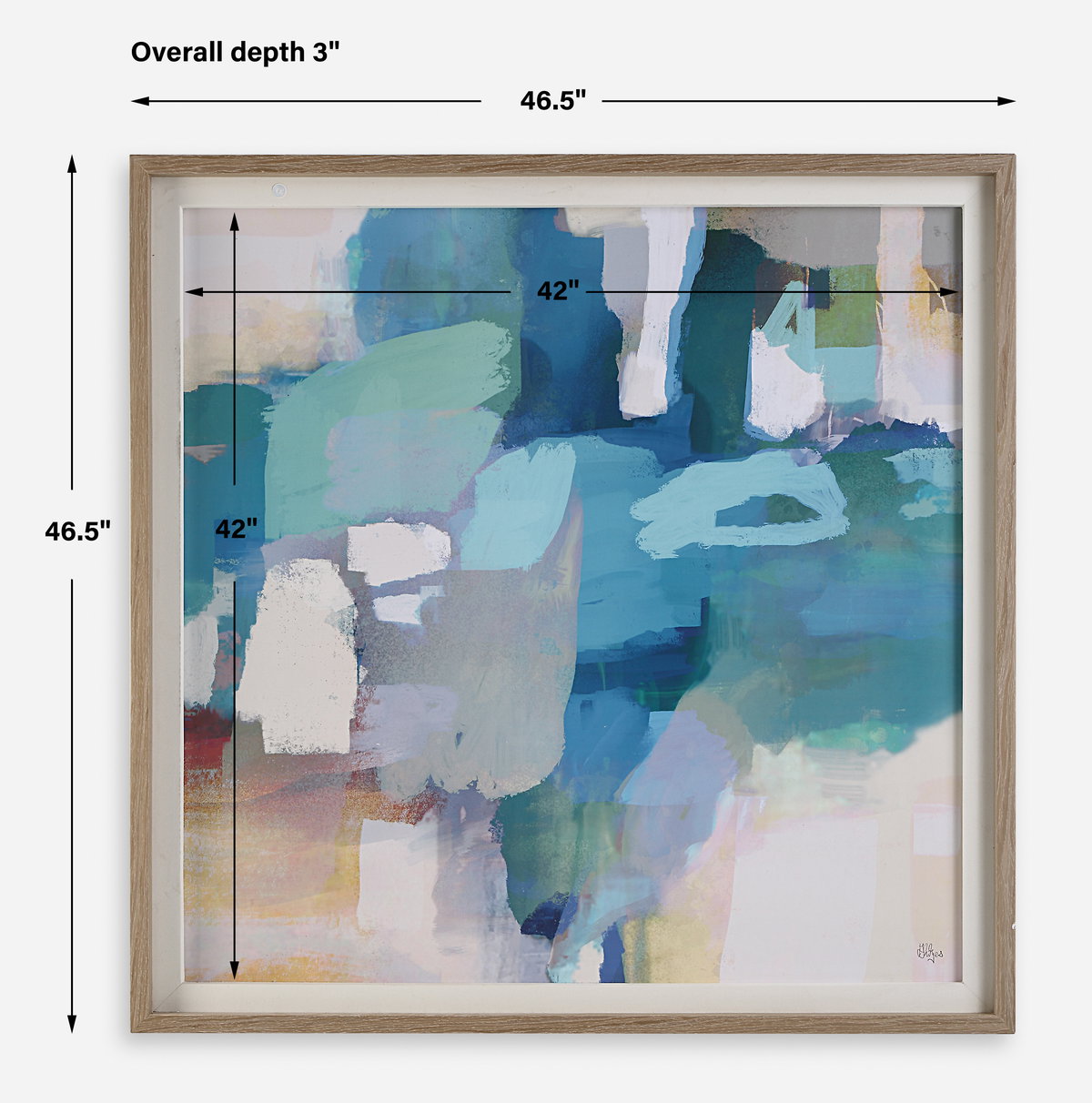 Continue On Abstract Framed Print, Art by Uttermost, 46.5" width x 46.5" height x 3" depth View 3