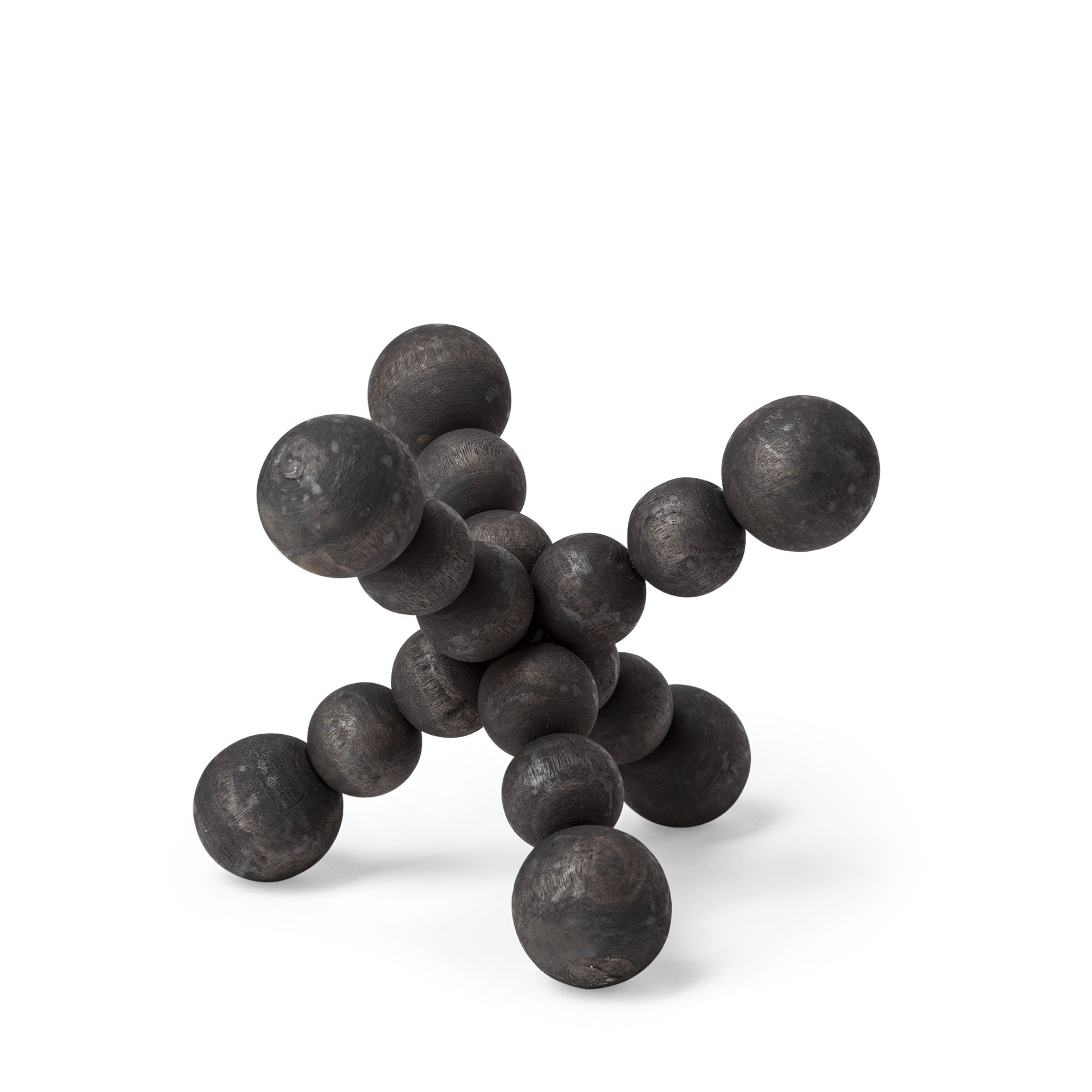 Carollan I (Small) 7L x 7W Black Geometric Wood Ball Jack large image 