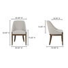 Edward Dining Chair Heather Beige, by Moe's Home, 20" width x 33" height x 22" depth thumbnail 7