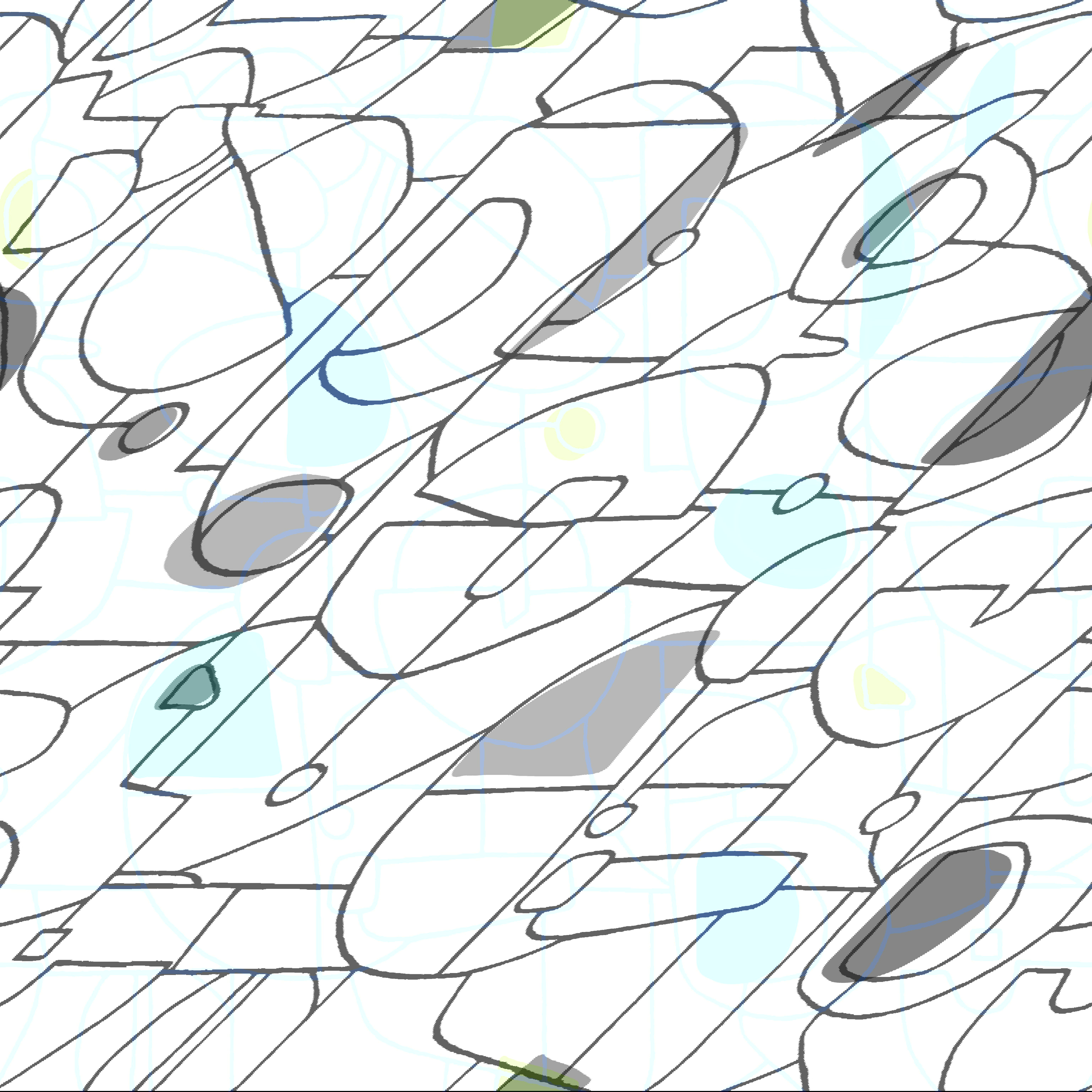 Fauvist Blue & Green Peel & Stick Wallpaper large image 