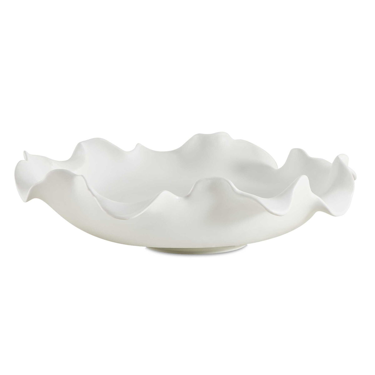 Wave Crest White Outdoor Bowl, Decorative Tray by Uttermost, 20" width x 4" height x 20" depth View 1