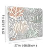 Coral Leaves Coral Black Wallpaper thumbnail 7