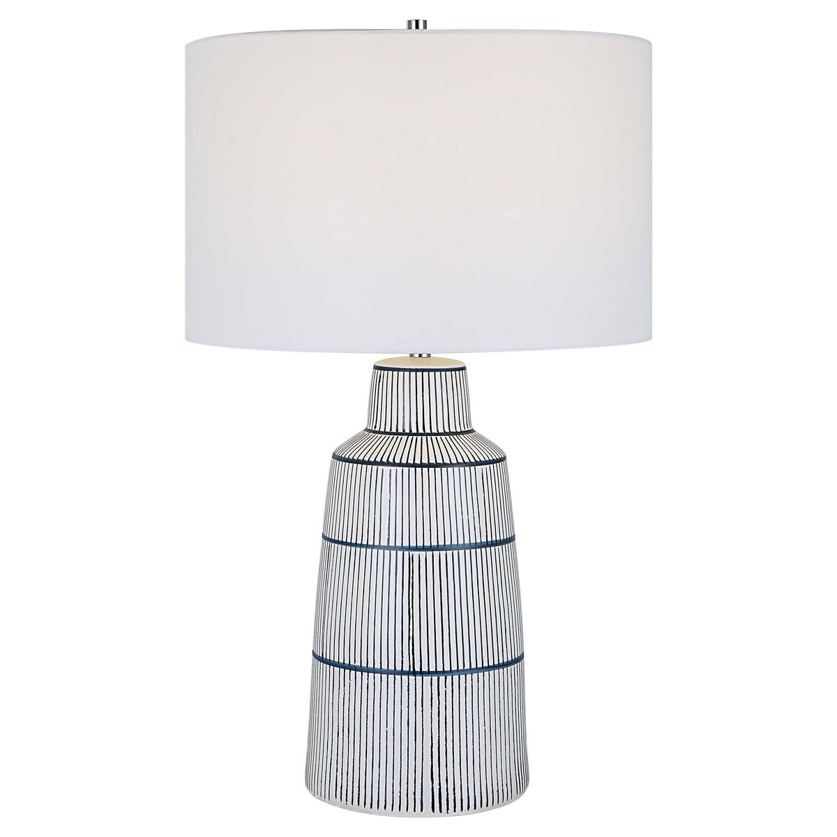 Breton Nautical Stripe Table Lamp, by Uttermost, 1'5" width x 2'4.5" height x 1'5" depth View 1