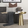 Roland Satin Brass Cast Aluminum Metal Accent Table thumbnail 1
