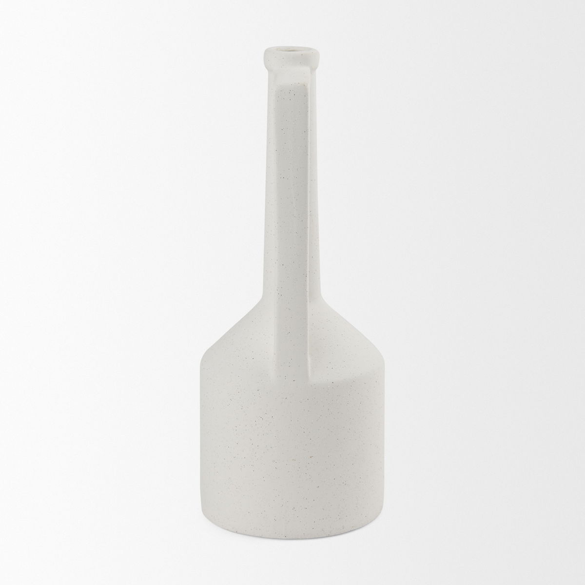Burton 17.1H Large White Ceramic Jug Vase, by Mercana, 6.1" length x 6.1" width x 15.55" height View 6