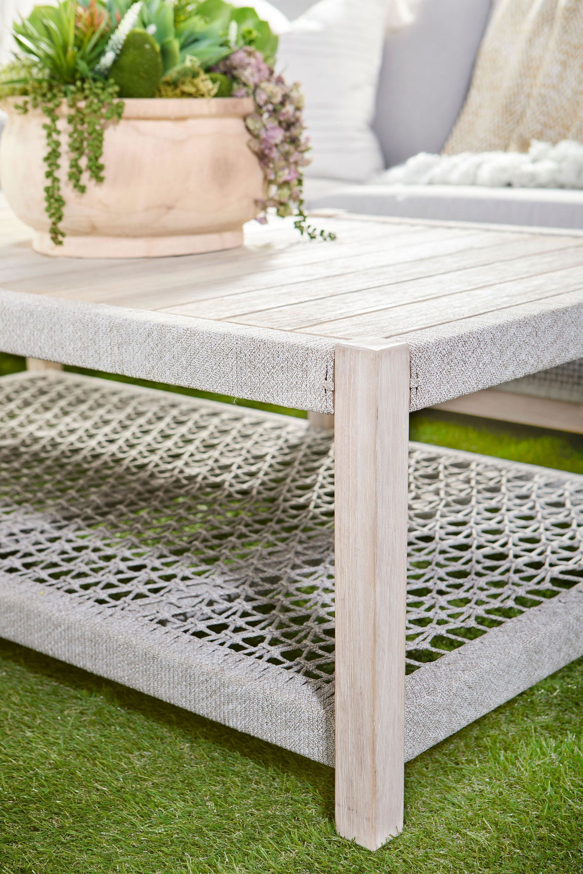 Wrap Outdoor Coffee Table, by Essentials for Living, 56.25" width x 17.75" height x 32.25" depth View 7