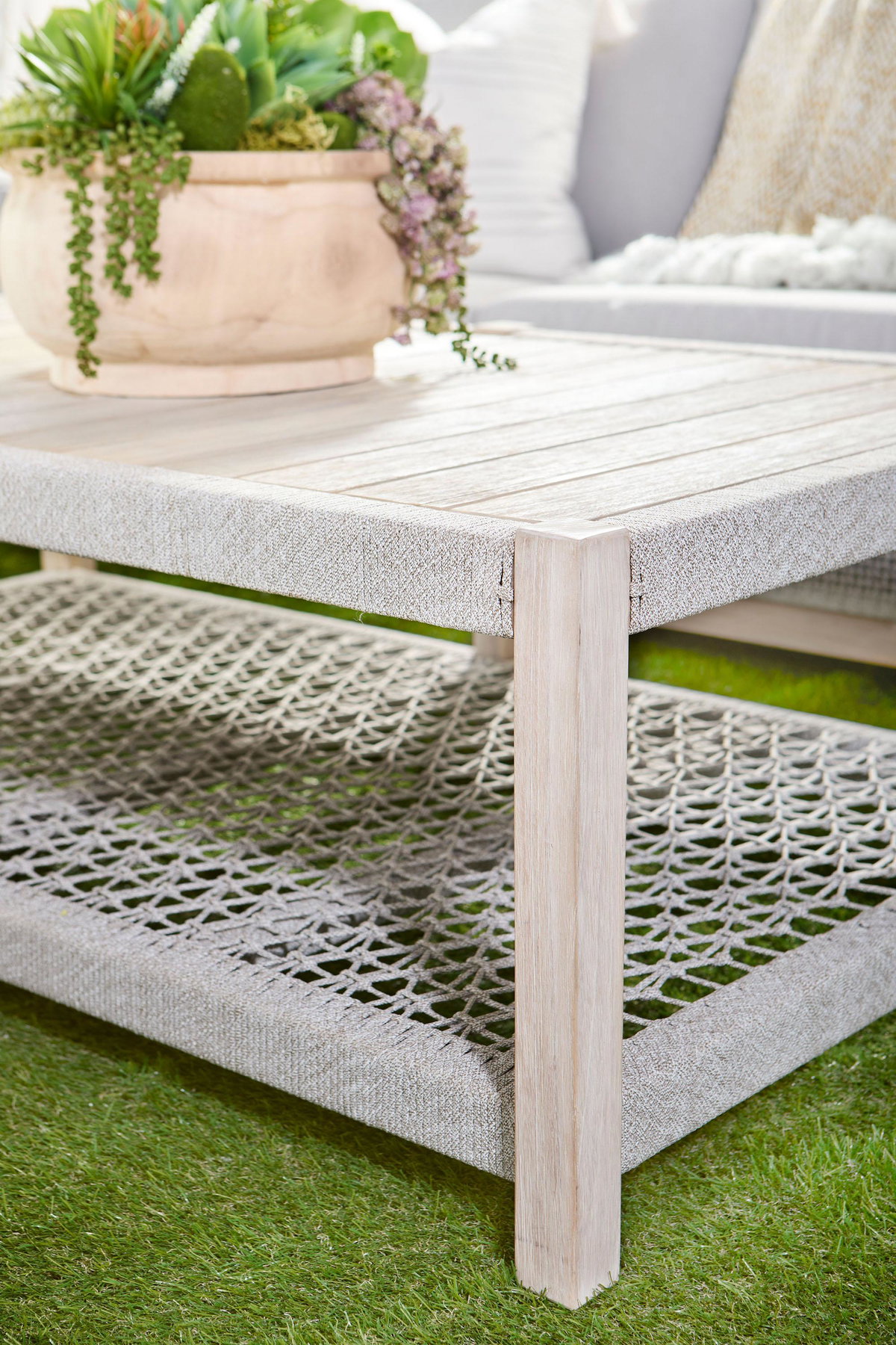 Wrap Outdoor Coffee Table, by Essentials for Living, 56.25" width x 17.75" height x 32.25" depth View 7