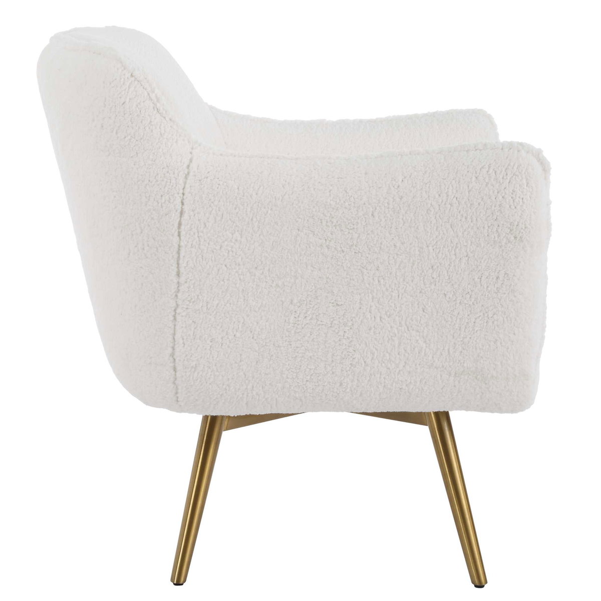 Oasis White Swivel Chair, Accent Chair by Uttermost, 29.5" width x 32" height x 33.5" depth View 6