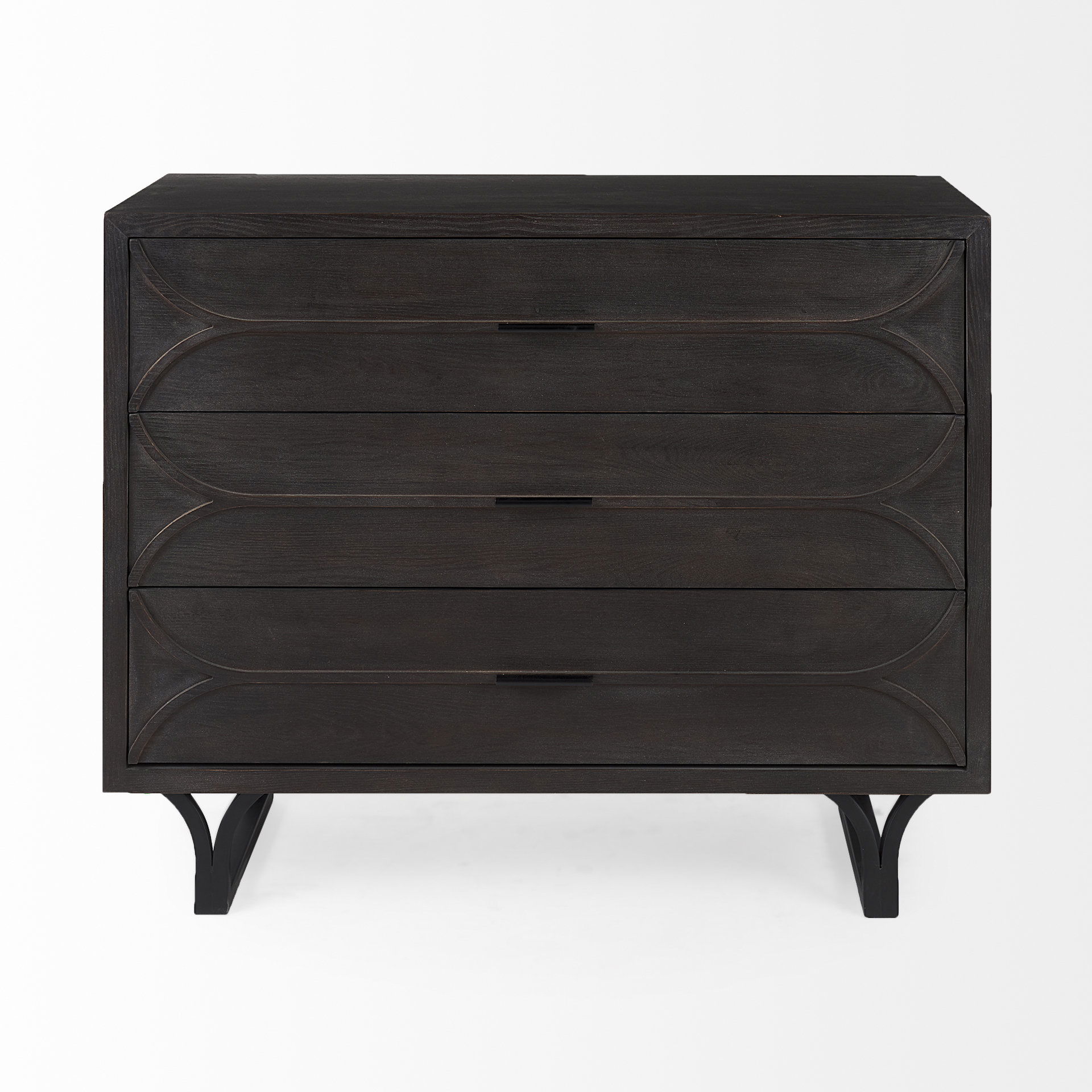 Giselle I 40L x 16W Dark Brown Fir Veneer 3 Drawer Accent Cabinet large image 