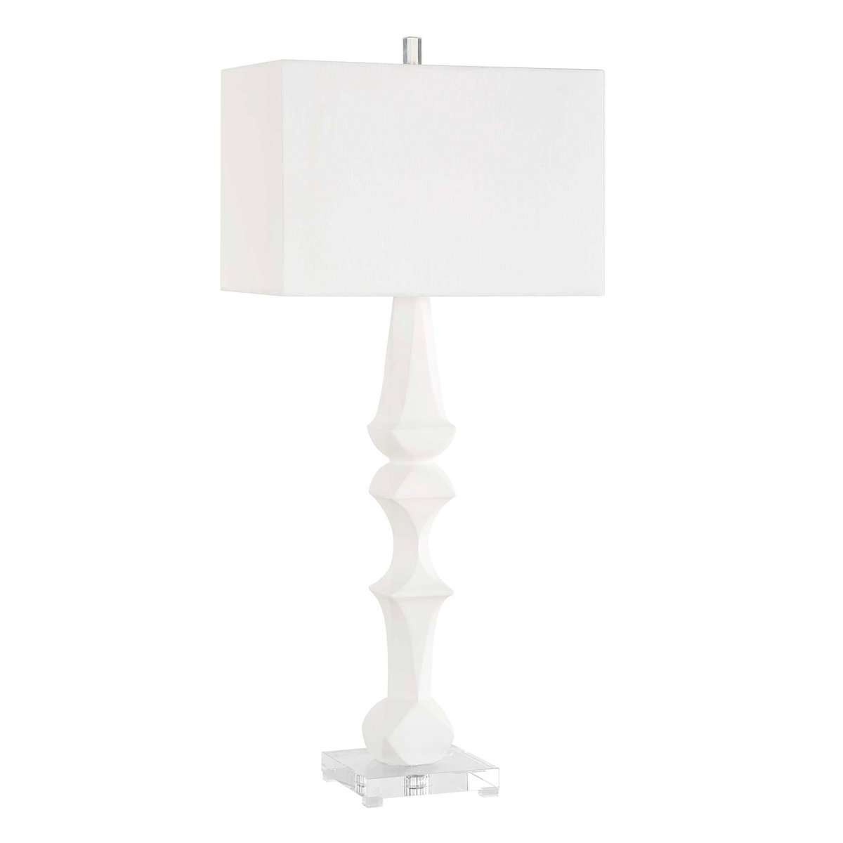 Mayme White Table Lamp, by Uttermost, 17" width x 37.5" height x 10" depth View 4