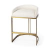 Hollyfield II Cream Fabric Seat with Gold Metal Base Counter Stool, Counter & Bar Stool by Mercana, 20.5" length x 19.7" width x 28.7" height thumbnail 1