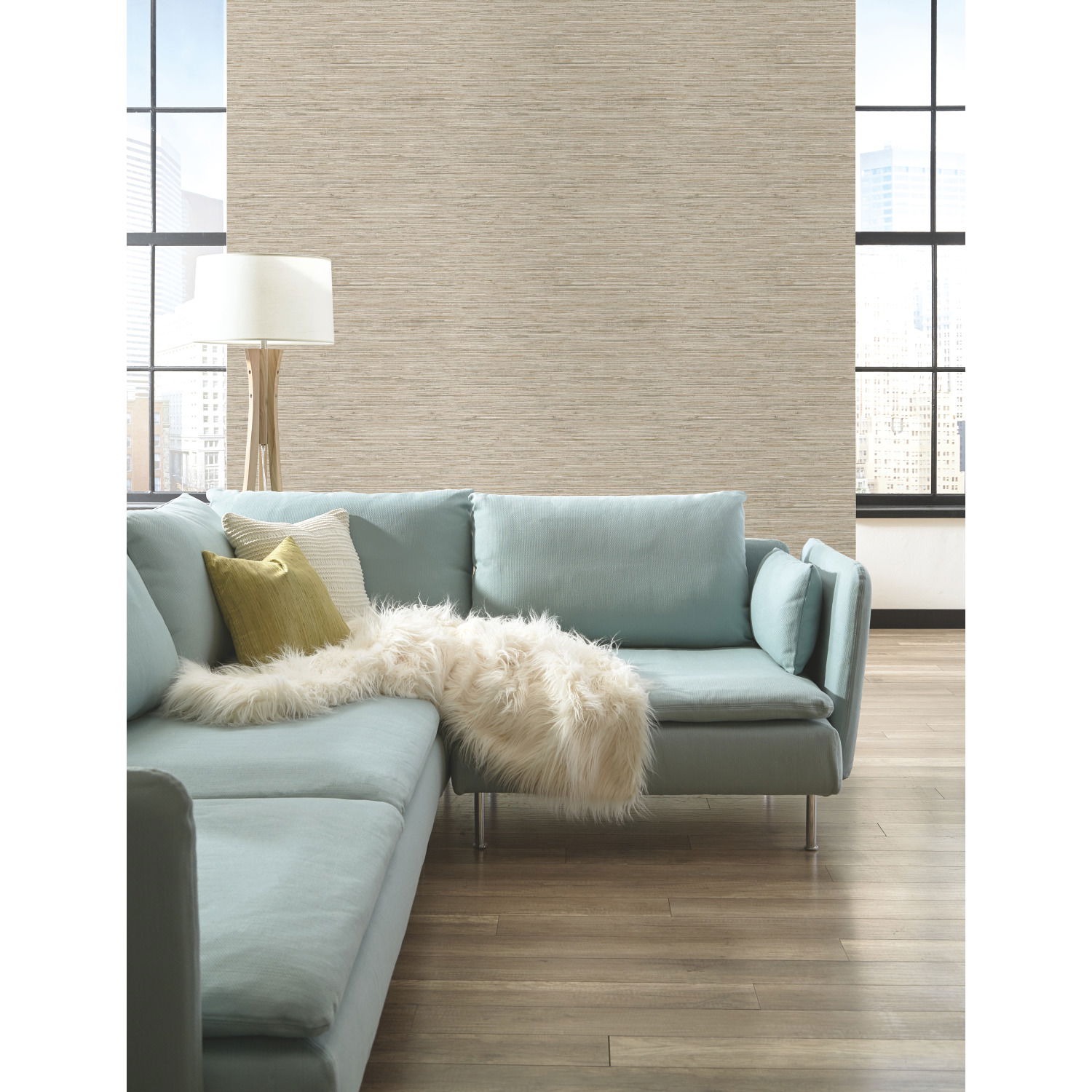Grasscloth Brown Wallpaper large image 