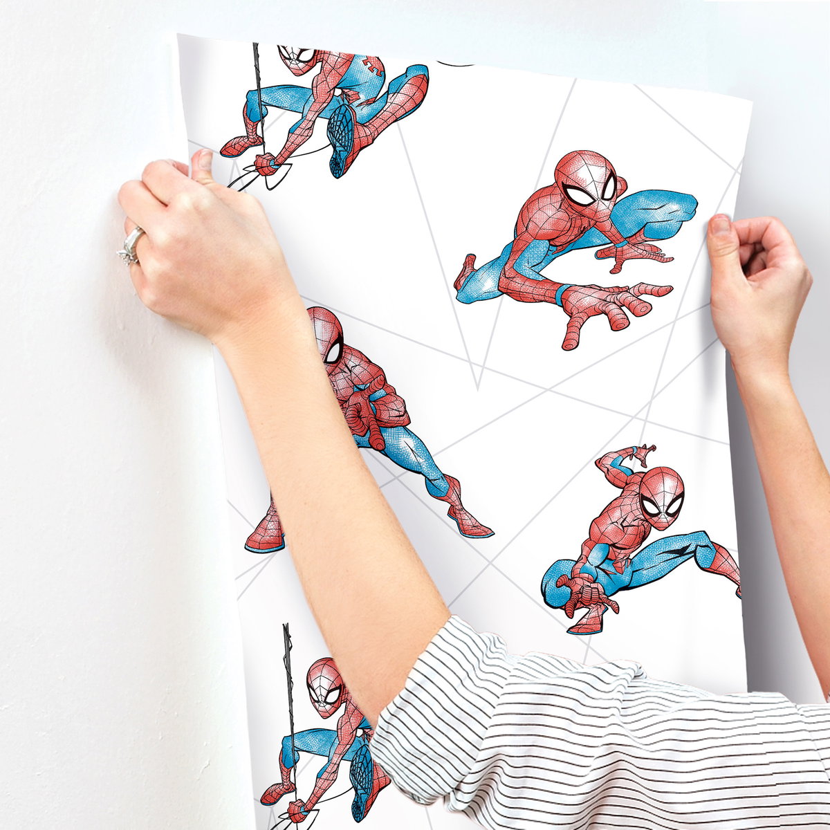 Spider-Man Fracture Blue & Grey Wallpaper, by York Wall, 33' length x 1'8.5" width x 0.02" depth View 5