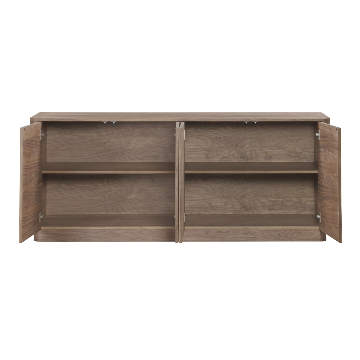 Round Off Sideboard Walnut Brown, Cabinets & Sideboard by Moe's Home, 72" width x 30" height x 19" depth View 5