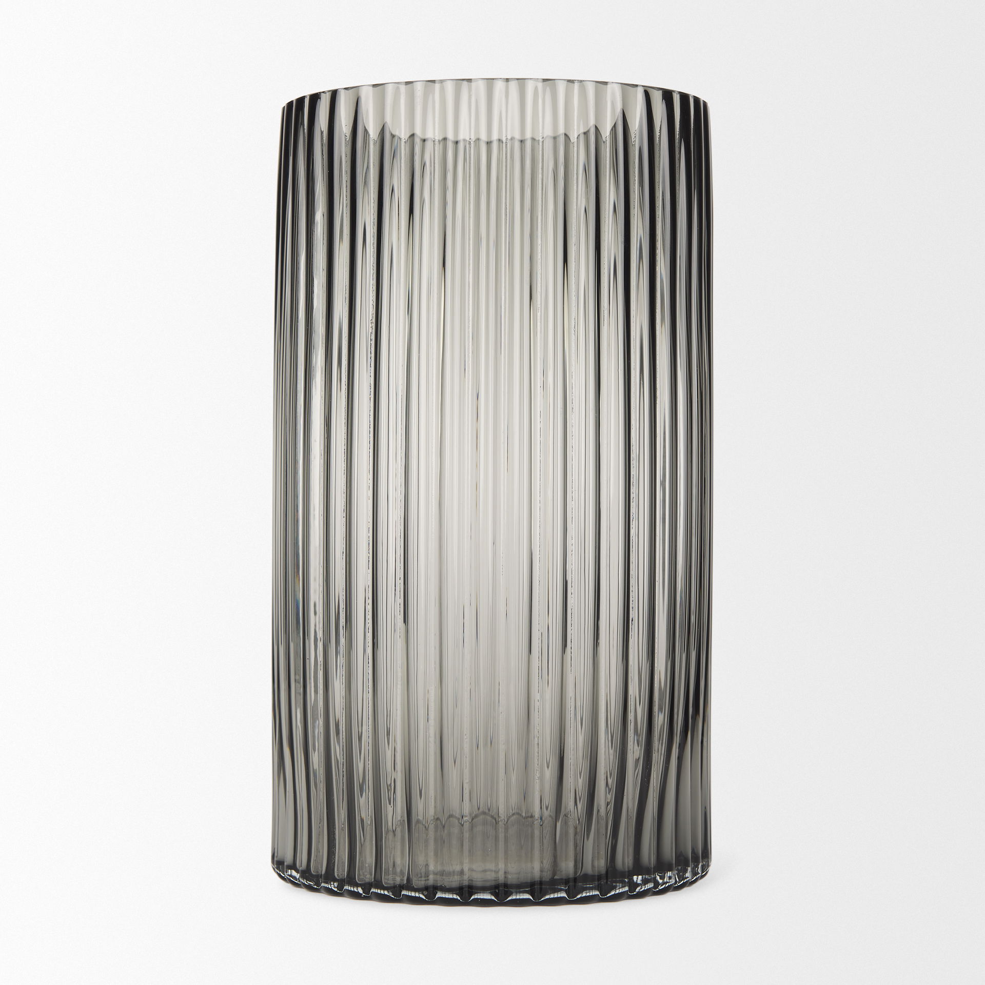 Dawn Tall Smokey Black Glass Vase large image 
