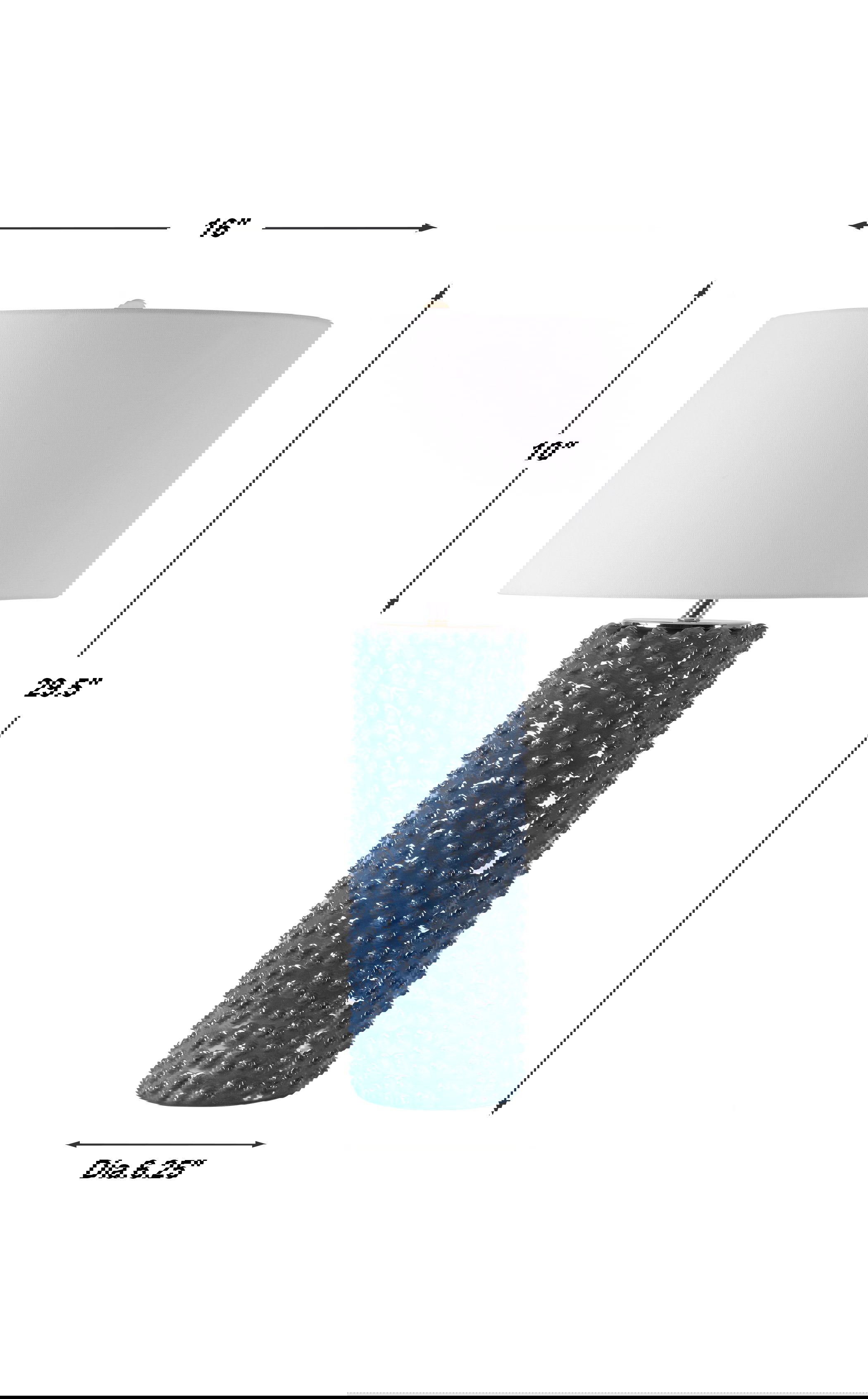 Ciji Blue Table Lamp, by Uttermost, 16" width x 29.5" height x 16" depth View 3