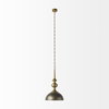 Capsa 17x29 Antique Gold and Silver Toned Metal Dome Pendant Light, by Mercana, 17" length x 17" width x 29" height thumbnail 4