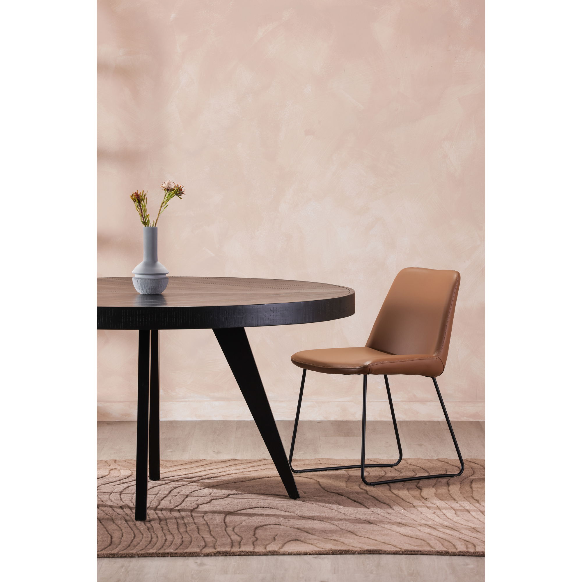 Parq 60 Inch Round Dining Table Black large image 