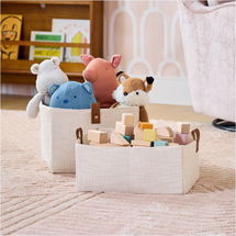 Online Designer Bedroom Slub Cotton Storage Bin