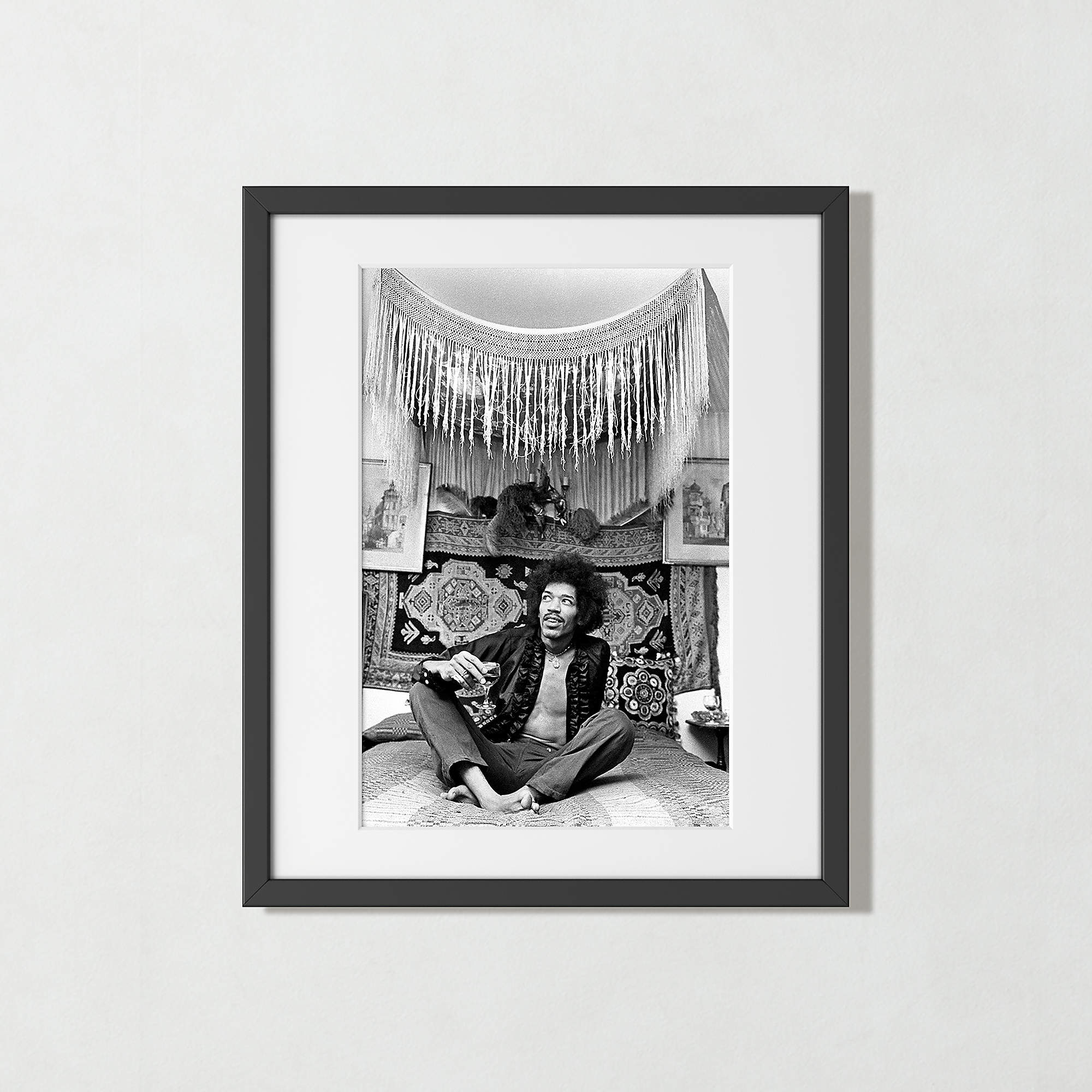 Online Designer Home Office 'Jimi Hendrix, 1969' Photographic Print in Black Frame 25.5"x21.5"